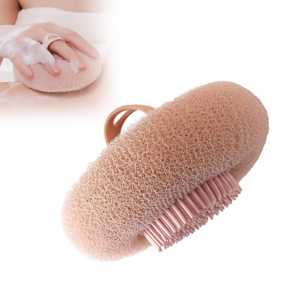 2026 New Bath Sponge Cleaning Brush with Foam Sponge and Silicone Exfoliating Brush, Bath Sponges for Shower, Body Puffs Shower Loofah Exfoliating Body Scrubber Sponges for Women Men (Pink)