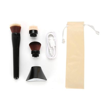 3 In 1 Electric Makeup Brush Facial Cleansing Wash Brush ABS Material Fiber Hair USB Charging Portable Travel Friendly Beauty Tool Kit For Women Men (makeup brush)