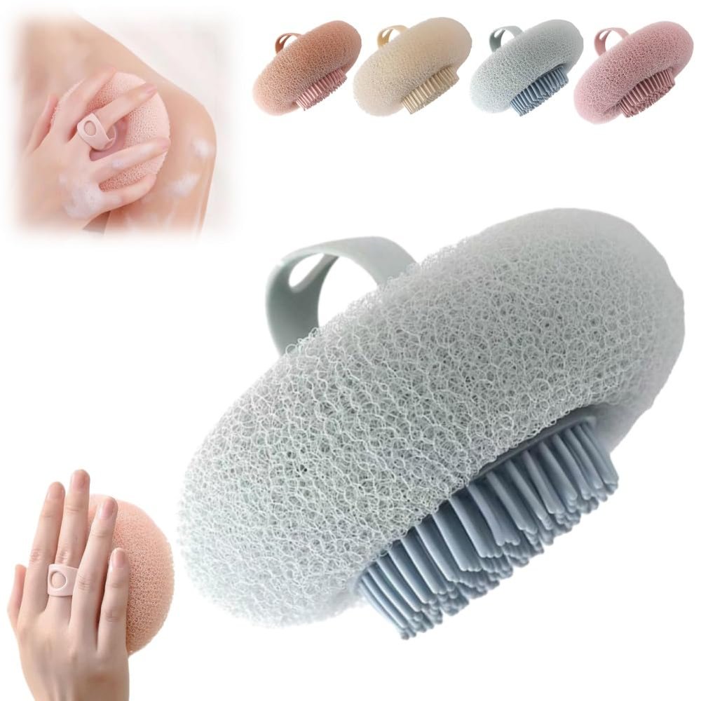 2026 New Bath Sponge Cleaning Brush,Magic Exfoliating Bath Sponge,with FoamSponge & Silicone Exfoliating Brush,BathSponges for Shower,Body Puffs Shower LoofahExfoliating Body Scrubber Sponges