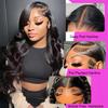 UltraFlower 36 Inch 200% Density 13x6 Body Wave HD Lace Front Wigs Human Hair 13x6 HD Transparent Lace Front Wigs Human Hair Pre Plucked Glueless Wigs for Women Frontal Wigs Black Wig Body Wave Wig view 2