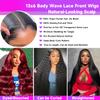 UltraFlower 36 Inch 200% Density 13x6 Body Wave HD Lace Front Wigs Human Hair 13x6 HD Transparent Lace Front Wigs Human Hair Pre Plucked Glueless Wigs for Women Frontal Wigs Black Wig Body Wave Wig view 3
