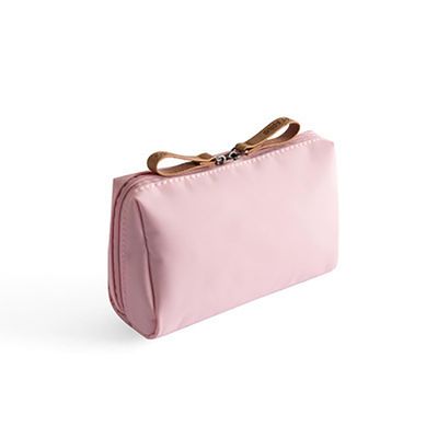 1 Pcs Large Travel Cosmetic Bag for Purse,Rectangle Portable Makeup Bags with Zipper FabricToiletry Bags for Women-Pink