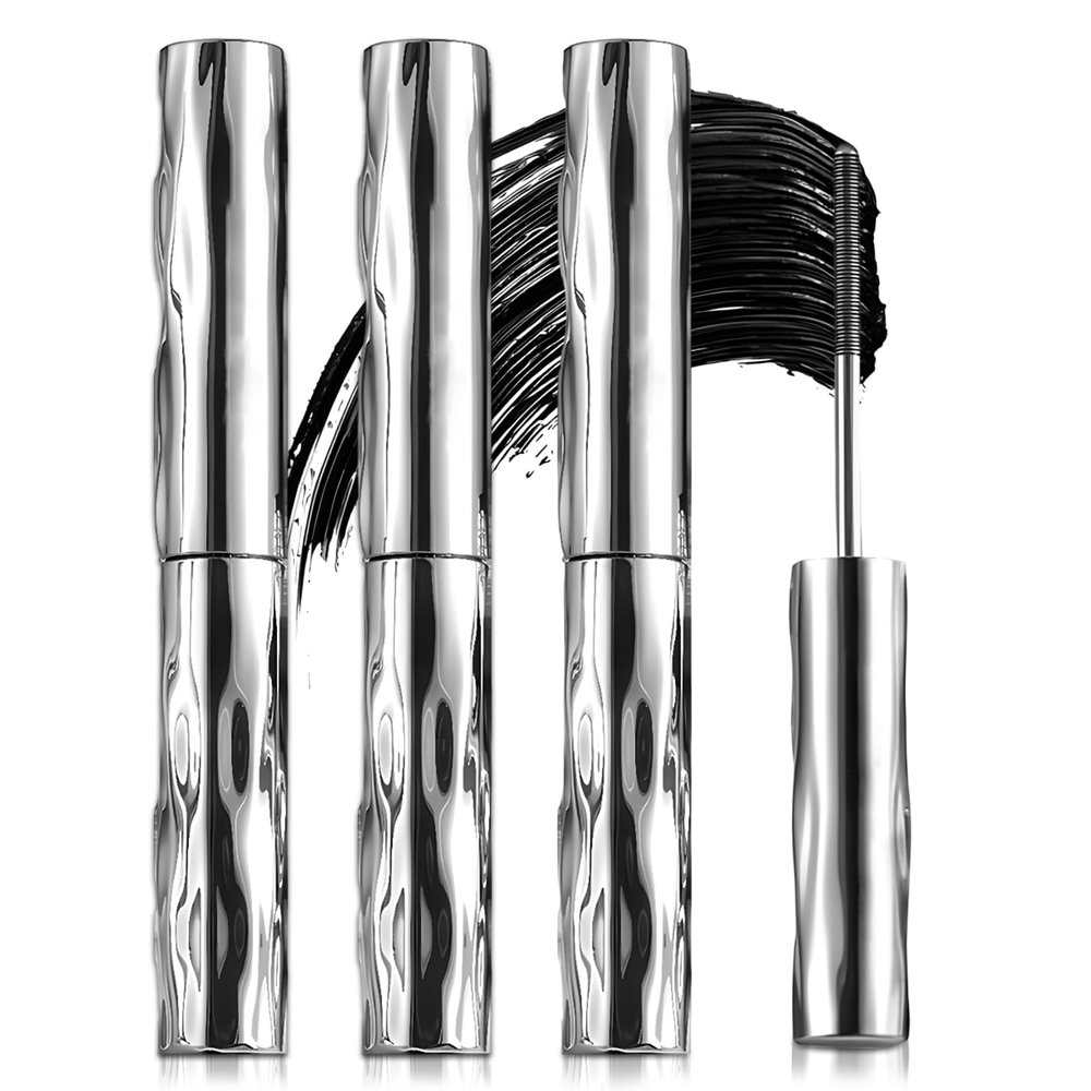 2026 New Iron Wand Mascara, Black Washable Metal Mascaras, Long-Lasting Waterproof 3D Curling Iron Wand Eyelash Mascaras with No Flaking (Black#3Pc)