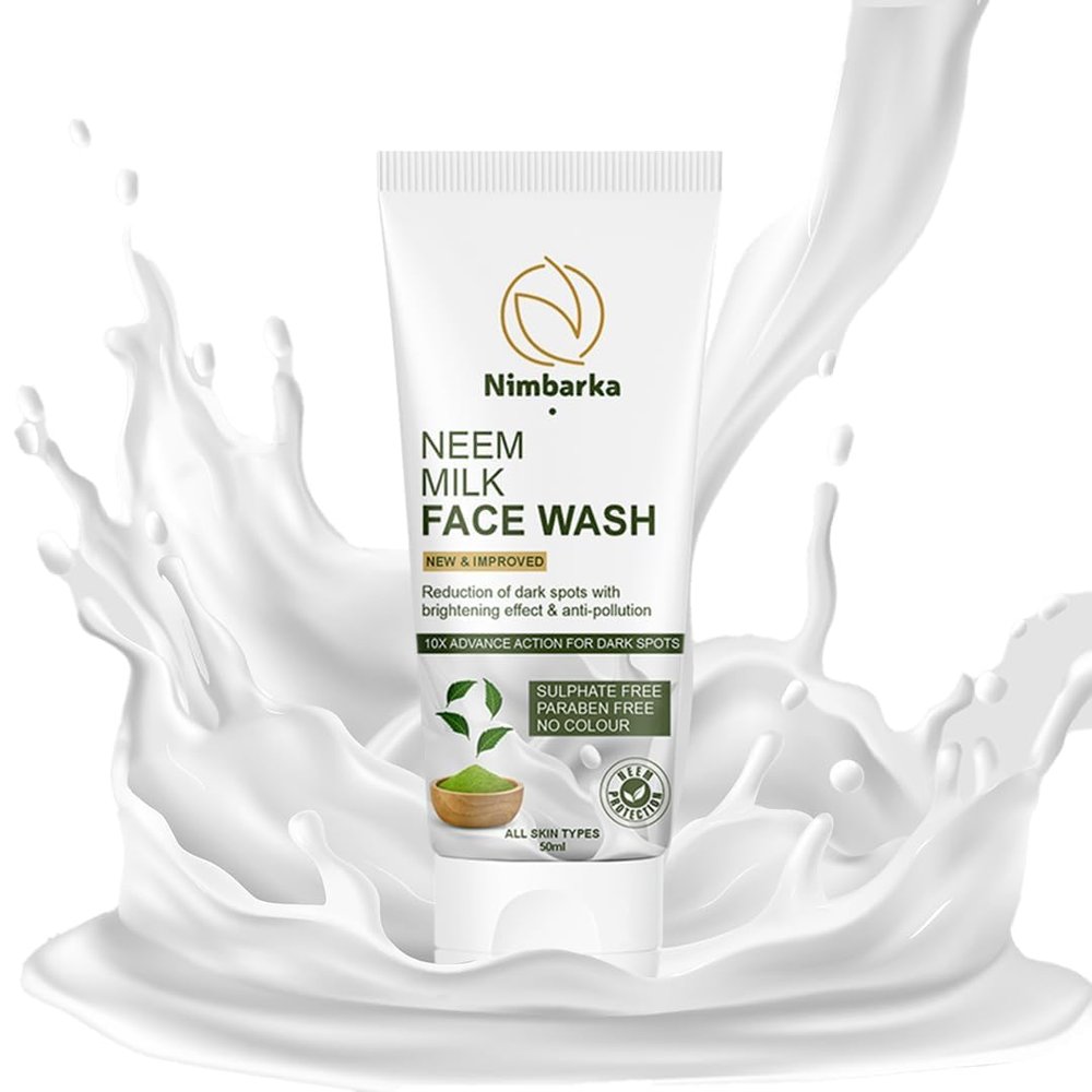 BEMT Neem & Milk Face Wash for Oily & Acne-Prone Skin  Herbal Cleanser with Neem & Milk Protein  Paraben-Free Facewash for Men & Women  50ml