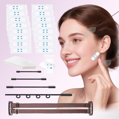 222PCS New Face Lift,Facelift Band,Face/Neck Tapes Lifting Invisible,V FaceLift Invisible Tape,Wrinkle,Jowl,Cord Lifter,Sagging Skin Facial Lifting Stickers (Brown)