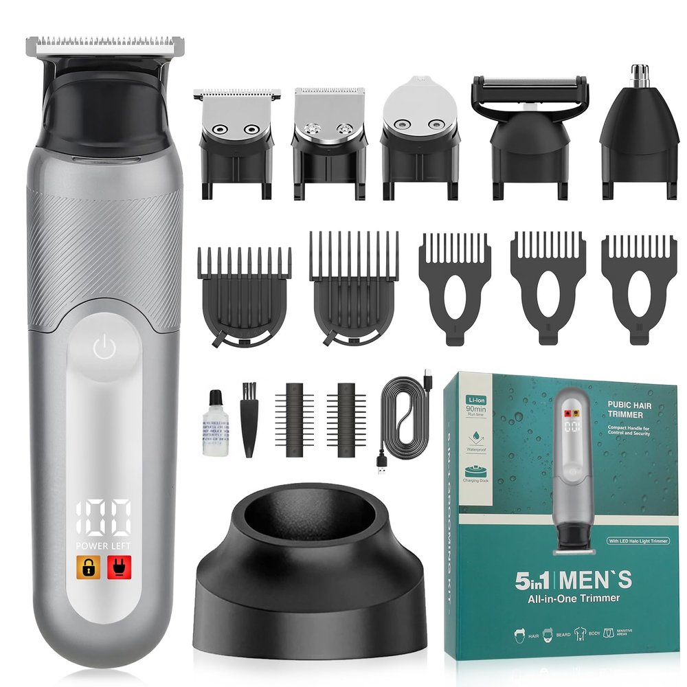 SUNNOW Beard Trimmer for Man, Manscape,Rechargeable Beard Trimmer Kit