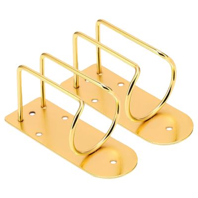 Blablablalu 2Pcs Hair Clipper Holder Wall Mount Stainless Steel Golden Clipper Holder Pre-drilled Space-Saving Salon Accessories for Hair Stylist