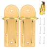 Blablablalu 2Pcs Hair Clipper Holder Wall Mount Stainless Steel Golden Clipper Holder Pre-drilled Space-Saving Salon Accessories for Hair Stylist view 3