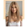 Gucagle Blonde Wigs for Women 13x6 Lace Front Shoulder Length Straight Heat Synthetic Wig Looking 18 Inch Golden Hair for Daily Special Occasions view 2