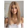 Gucagle Blonde Wigs for Women 13x6 Lace Front Shoulder Length Straight Heat Synthetic Wig Looking 18 Inch Golden Hair for Daily Special Occasions view 3