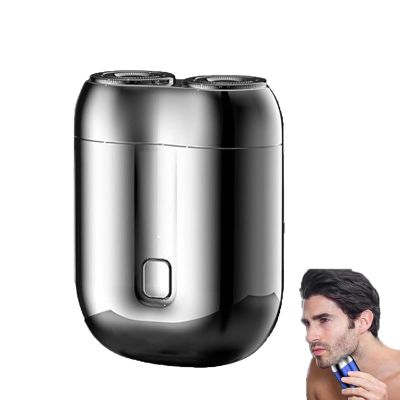 2025 New Upgrade Pocket Shaver USB Mini Shavers for Men,Model Mini Dual-Head Electric Shaver,Dual Head Shaver Pocket Electric Mini Portable Razor,for Travel Home (Silver)