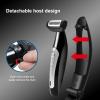 Gucagle Electric Back Hair Trimmer Powerful Men Full Body Hair Shaver Trimmer Detachable Foldable Handle Wet Dry Use Charging Dock Black 19cm view 2