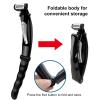 Gucagle Electric Back Hair Trimmer Powerful Men Full Body Hair Shaver Trimmer Detachable Foldable Handle Wet Dry Use Charging Dock Black 19cm view 4