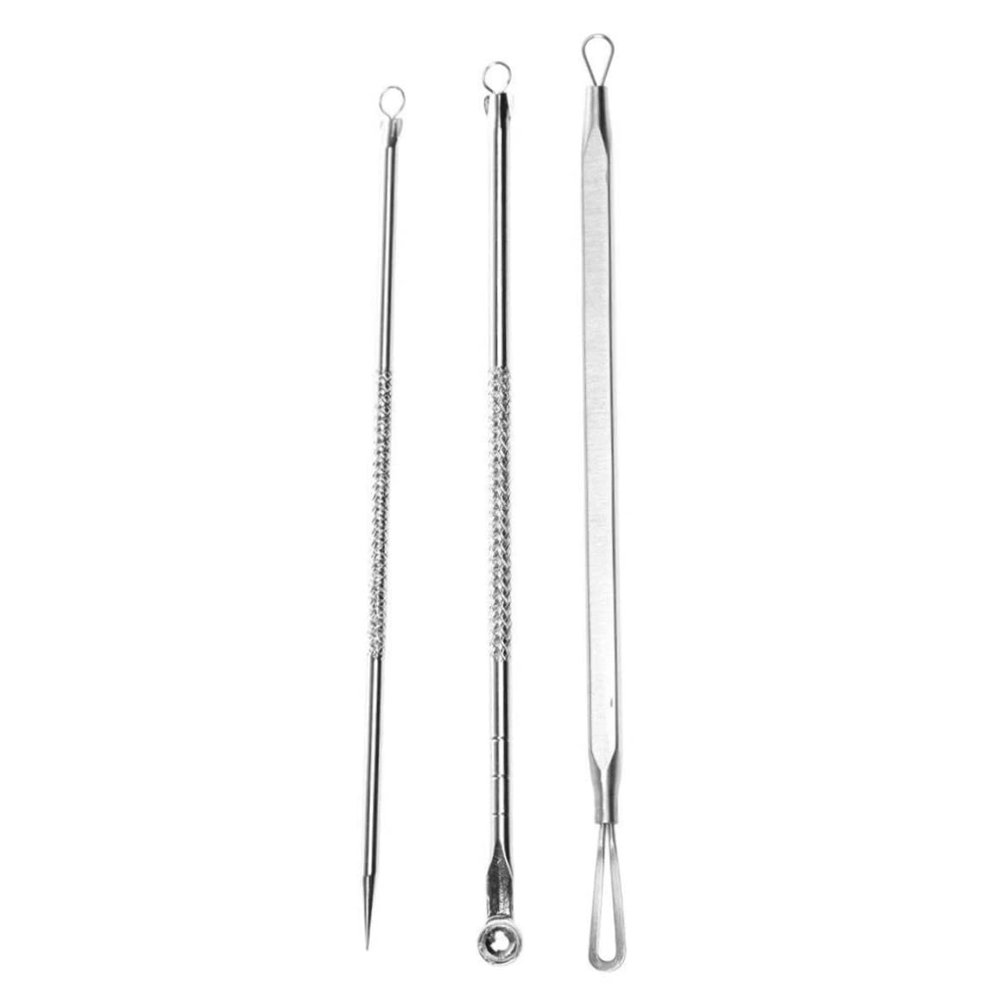 1set(3pcs) Professional Acne Needles Blackhead Remover Kit Stainless Steel Pimple Extractor