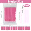 Gdotmely 1200 Pcs Disposable Micro Applicator Brush, Mascara Wands, Pink view 2