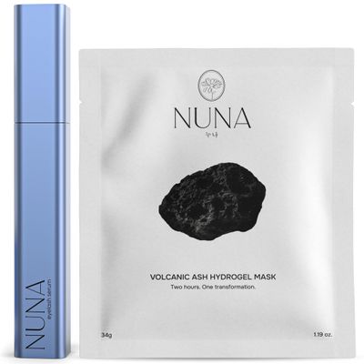 NUNA 2-in-1 Eyelash Growth Support Serum, 6 ml + Volcanic Ash Hydrogel Face Masks, 7 Sheets