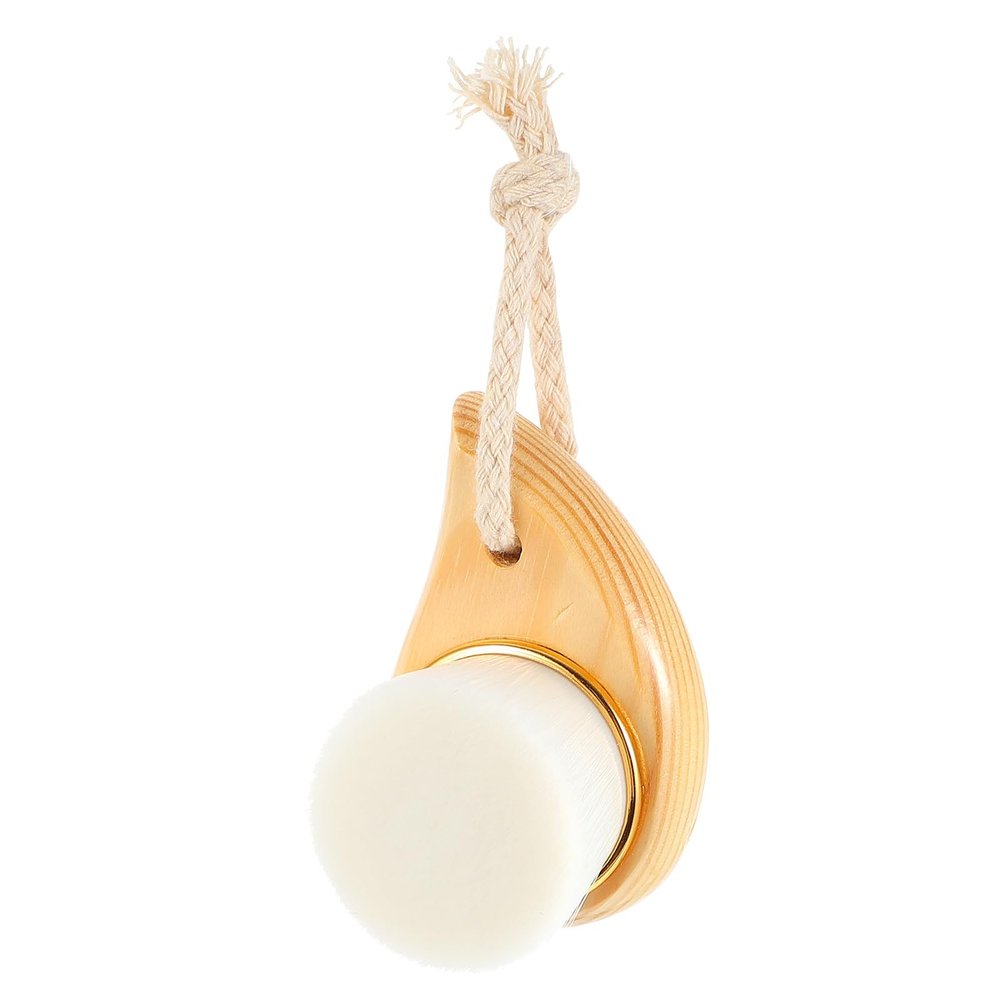 ADOCARN Wood Face Brush with Handle for Deep Pore Cleansing and Gentle Exfoliation Natural Wood Facial Scrubber for Blackhead Removal Makeup Cleansing and Daily Skin Care Massage