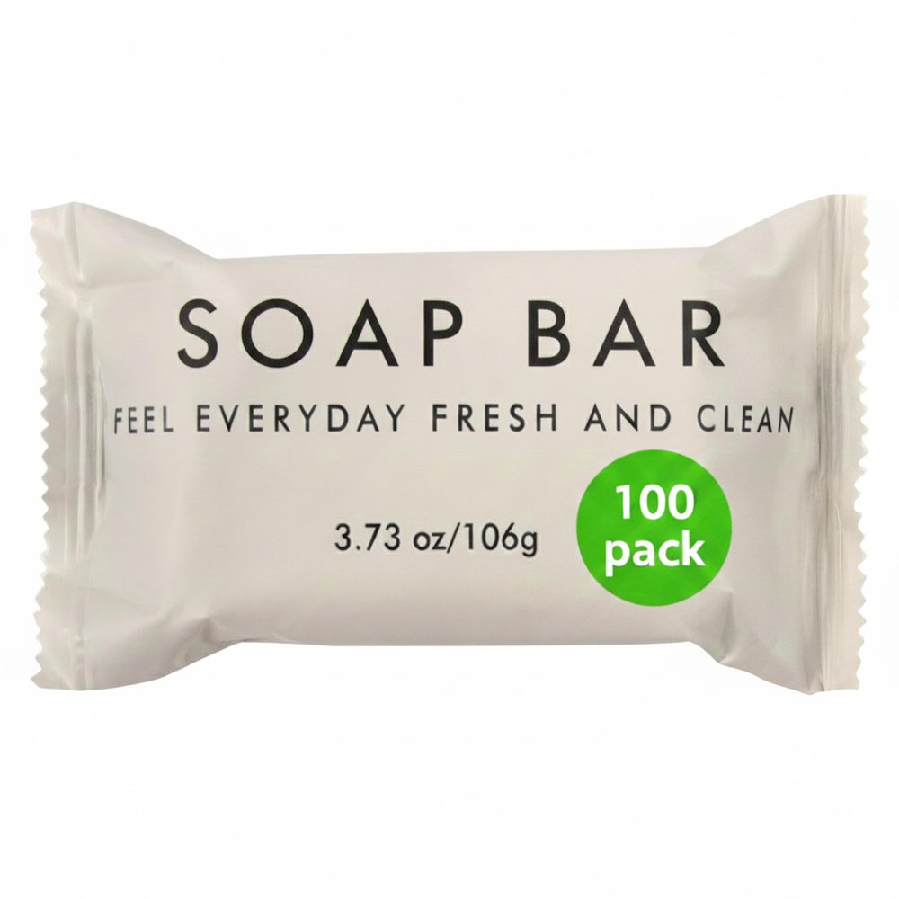 100 pack 3.73 oz Bar Soap for Hospitality, Homeless Shelter, Donation, Disaster Relief Supplies (100 Soap Bars 3.73 ounces each)