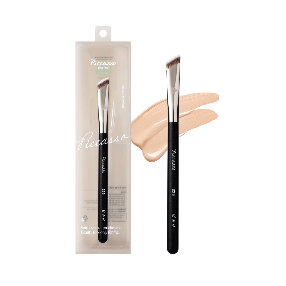 Piccasso Brush 233 Concealer Makeup Brush for Pore Coverage Precision Tapping Tip for Flawless, Smooth Finish Synthetic Hair, Wooden Handle