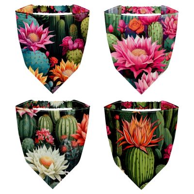 RODAILYCAY 4 Packs Hair Scarfs Headband, Cactus Triangle Head Scarves, Non Slip Hair Bandanas, Head Kerchief for Women Girls