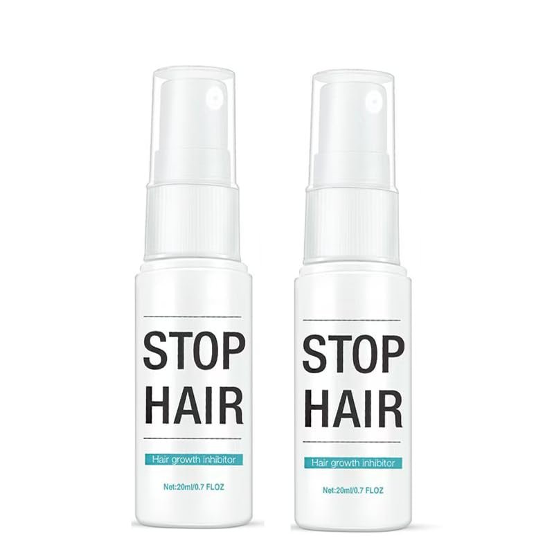 2PC Hair Inhibitor Spary Inhibiting Non-Irritating Hair Growth Inhibitor for Face Stop Hair Growth on Face Women and Men 20ml