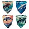 RODAILYCAY 4 Pack Hair Scarfs, Elastic Hair Scarf Headband, Dolphin Triangle Kerchief, Non Slip Head Hairband Bandanas view 1