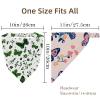 RODAILYCAY 4 PCS Triangle Head Scarf, Chiffon Hair Kerchief, Elastic Hair Scarf Bandanas for Women Girls, Green Butterfly and Flower Pattern view 4