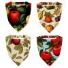 RODAILYCAY Happy Thanksgiving Red Fruit 4 Pack Triangle Head Scarf, Chiffon Hair Bandanas Kerchief, Elastic Hair Scarf Bandanas for Women Girls view 1