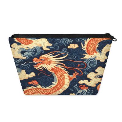 AGHESOTH Cosmetic Bag for Women Trendy Makeup Bags Organizer Travel Waterproof Toiletry Case Small Storage Zipper Pouch Trips Accessories Cute Dragon Themed Gifts Dailyuse