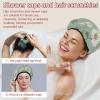 2 PCS Elastic Shower Cap Waterproof Reusable Hair Bath Cap for Women Ladies Girls, White Daisy Florals view 2