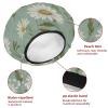 2 PCS Elastic Shower Cap Waterproof Reusable Hair Bath Cap for Women Ladies Girls, White Daisy Florals view 4