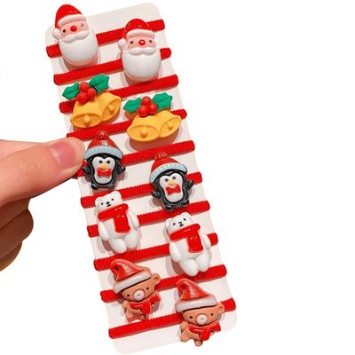10pcs/Set Cute Christmas Hair Scrunchies, Ideal For Holiday Hairstyles, 2026 Christmas Hair Ties for Girls, Santa Claus, Snowman, Reindeer, Xmas Tree Cute Ponytail Holders (A)