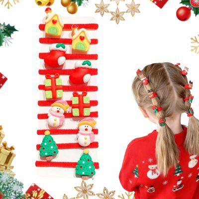 10PCS/Set Cute Christmas Hair Scrunchies, Soft Elastic Christmas Hair Accessories, HolidayThemed Elastic Scrunchies, Elegant Festive Accessories, Cute Xmas Gift for Women & Girls (Style-C)