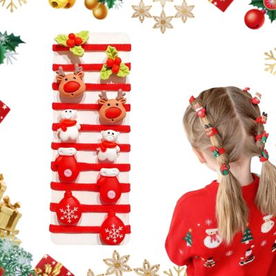 10PCS/Set Cute Christmas Hair Scrunchies, Soft Elastic Christmas Hair Accessories, HolidayThemed Elastic Scrunchies, Elegant Festive Accessories, Cute Xmas Gift for Women & Girls (Style-B)