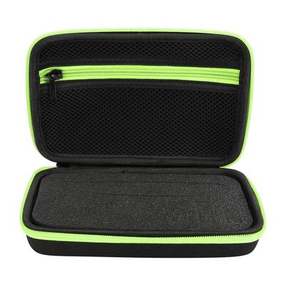 SUNGOOYUE Travel Storage Case for QP2520/90/70, Nylon TPU Shaver Bag, Black GreenRed, 7.87x4.92x2.36 Inch with Mesh Pocket (Black Green)