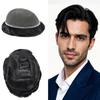 ApexToupees Toupee for Men Hair Systems Full French Lace Hairpiece for Mens Toupee Real Human Hair Replacement System Full Lace Mens Hairpieces 8X10-100% density #1B Off Black view 1
