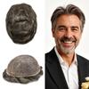 ApexToupees Toupee for Men Hair Systems Full French Lace Hairpiece for Mens Toupee Real Human Hair Replacement System Full Lace Mens Hairpieces 8X10-100% density #350 Dark Brown+50% Gray view 1