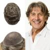 ApexToupees Toupee for Men Hair Systems Full French Lace Hairpiece for Mens Toupee Real Human Hair Replacement System Full Lace Mens Hairpieces 8X10-120% density #550 Medium Light Brown+50% Gray view 1
