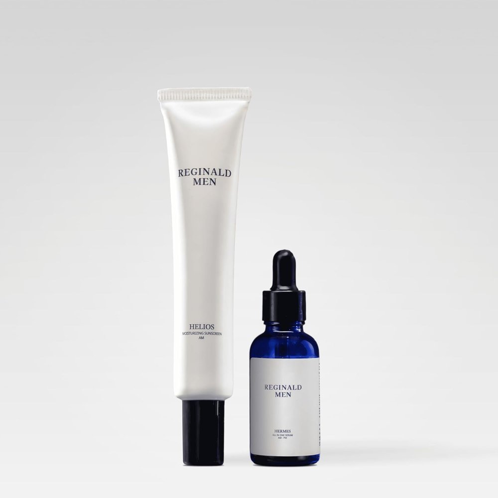 Reginald Men De-Tan Duo | Men's Sunscreen SPF 50 PA++++ & All-in-One Serum Combo | Protects & Repairs Skin | Fights Tanning, Pigmentation & Sun Damage | Daily Face Care for Hydrated & Even-Toned Skin