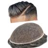 ApexToupees Toupee for Men Hair Systems Full French Lace Hairpiece for Mens Toupee Real Human Hair Replacement System Full Lace Mens Hairpieces 6X8-120% density #1B30 Off Black+30% Gray view 1