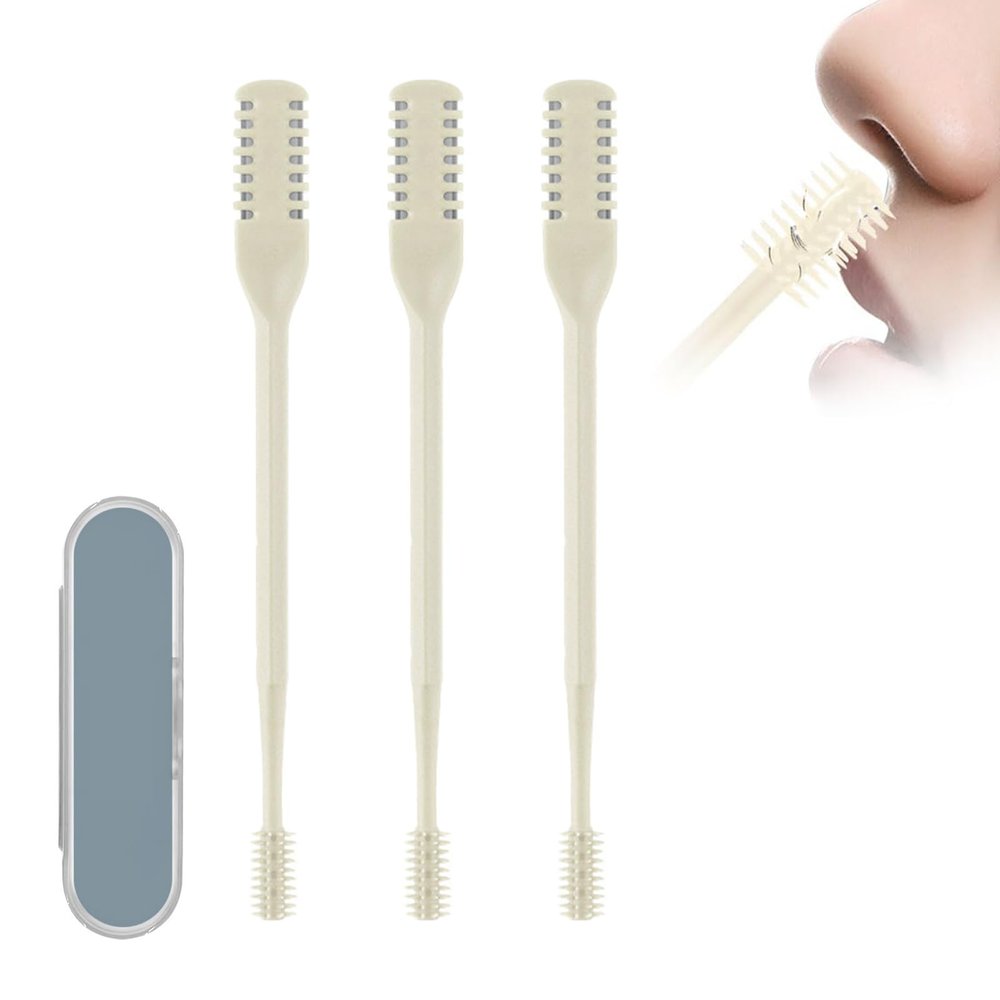 2-in-1 Nasal Hair Cutter, Double Sided Nose Knife Nostril Remover Tool,Manual 360 Rotating Trimmer, Mini Noses Tool for Women and Men rich colors (3 pack) beige 3pcs
