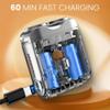 2PCS Portable Rotary Dual Ring Electric Shaver, Premium One-Button Long Lasting Mini Rotary Dual Ring Electric Razor for Men, Compact Travel Razor for Men, Waterproof, One-Button (Orange + Silver) view 2