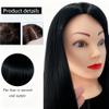 28" Black Hair Mannequin Head with Stand Practice Kit, Cosmetology Mannequin Head with Hair for Braiding, Hair Styling Training Mannequins Head (Black) view 3