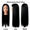 28" Black Hair Mannequin Head with Stand Practice Kit, Cosmetology Mannequin Head with Hair for Braiding, Hair Styling Training Mannequins Head (Black) view 4