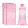 Alrhso 4 Pcs Satin Wig Bags with Drawstring Pink Wig Storage Bags for Wigs and Hair Extension Tools (13.5x9.8 Inch) view 1