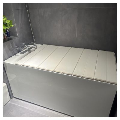 ZGLINMZ Folding Polypropylene Bathtub Cover Dust-Proof Bathtub Tray Shutter Bath Lid, 1cm Thickness Multifunction Insulation Board for Milk Baths Spa(140cmx70cmx1cm)