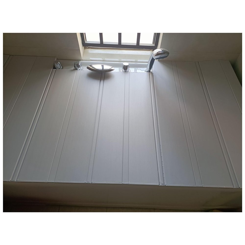 ZGLINMZ PVC Bathtub Cover Bath Lid Dust-Proof Insulation Bathe Board for Milk Baths Spa, Bathroom Folding Shutter Bath Lid Tub Rack, Bearing 40kg(70x60x1.2cm)