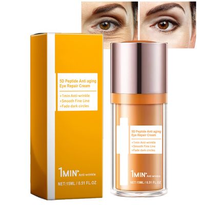 Beauty Crema De Ojos Con Pptidos 5d, 15ml 5d Peptide Eye Cream Serum, Peptides Anti-Aging Eye Repair Cream, Firming Eyecream for Reduce Fine Lines, Dark Circles, Puffiness (1pc)