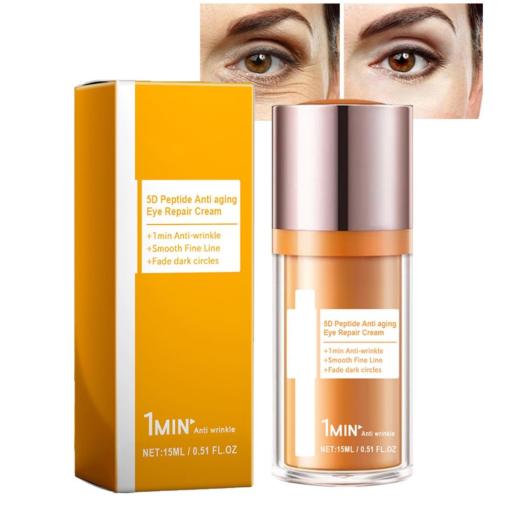 Beauty Crema De Ojos Con Pptidos 5d, 15ml 5d Peptide Eye Cream Serum, Peptides Anti-Aging Eye Repair Cream, Firming Eyecream for Reduce Fine Lines, Dark Circles, Puffiness (1pc)