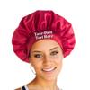 Custom Embroidered Silk Sleep Bonnet for Women Personalized Silk Hair Wrap Night Cap for Curly,Braid,Fine Hair Protection view 1
